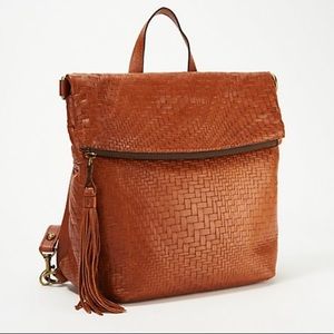 Patricia Nash Woven Italian Leather Backpack Purse
